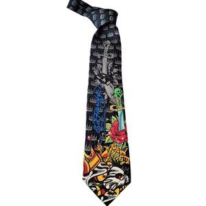 Ed Hardy Vintage 100% Silk Tie